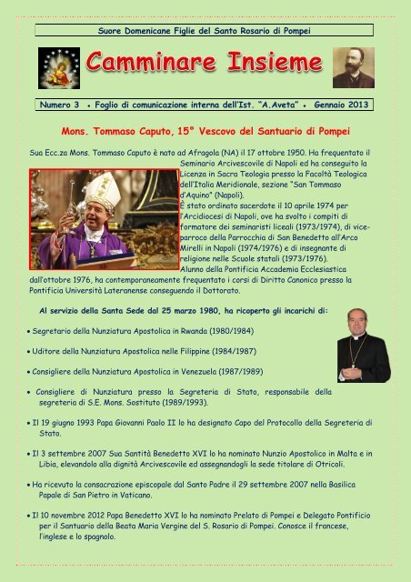 Mons. Tommaso Caputo, 15° Vescovo del Santuario ... - Istitutoaveta.It