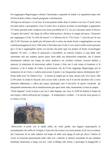 Bomarzo, Bolsena, Civita di Bagnoregio - Camper online