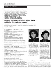 Mutation analysis of the MECP2 gene in British and Italian Rett ...