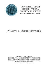 SVILUPPO DI UN PROJECT WORK - Disabilità e interventi inclusivi ...