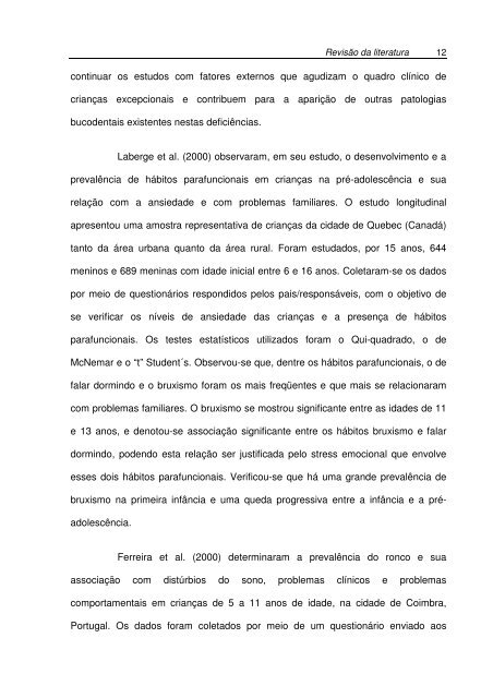 Avaliação da prevalência do bruxismo infantil e sua relação ... - Unicid