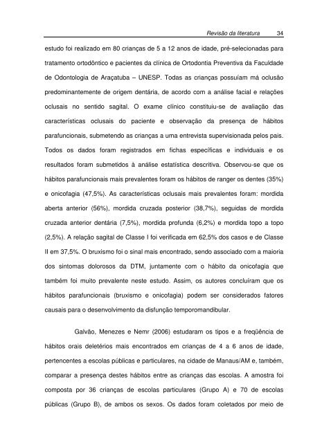 Avaliação da prevalência do bruxismo infantil e sua relação ... - Unicid