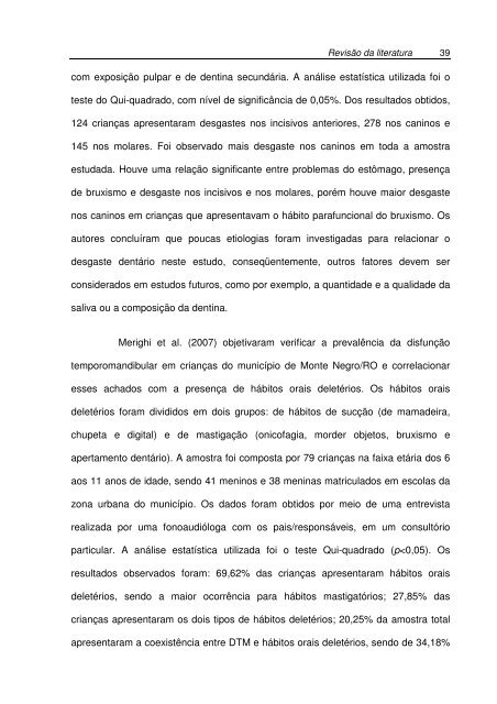 Avaliação da prevalência do bruxismo infantil e sua relação ... - Unicid