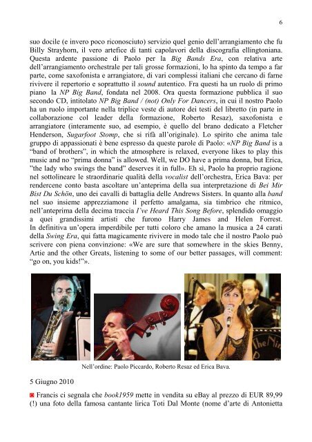 Notizie - 17 - Giugno 2010 - Ricordando il Trio Lescano