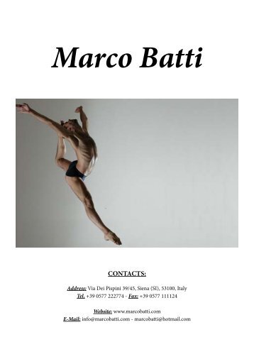 Marco Batti CONTACTS - Ateneo della Danza