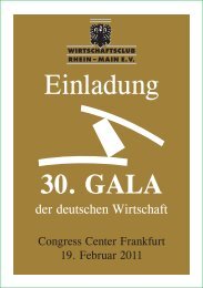 30. GALA - Wirtschaftsclub Rhein-Main e.V.