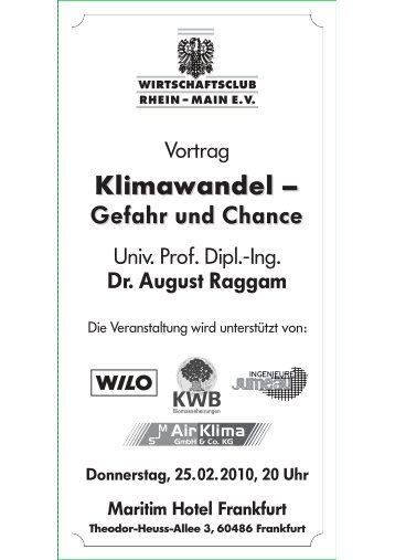 Klimawandel – - Wirtschaftsclub Rhein-Main e.V.