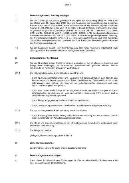 Richtlinie für das Kulturlandschaftsprogramm des Kreises Paderborn