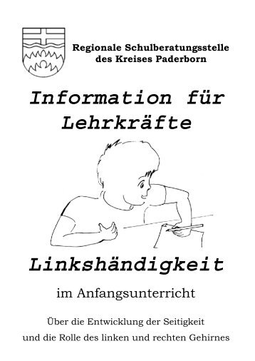 broschüre linkshändigkeit im anfangsunterricht