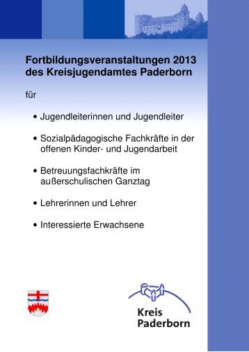 Fortbildungsveranstaltungen 2013 - Kreis Paderborn