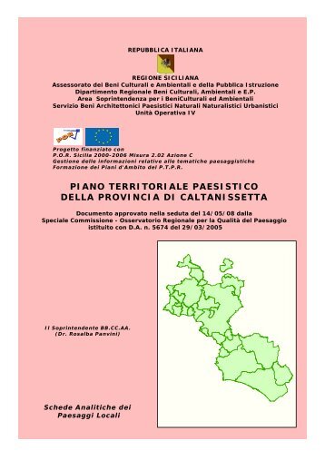 piano territoriale paesistico della provincia di caltanissetta - CRIEA