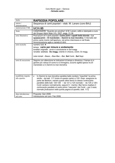 Coro Monti Liguri Genova