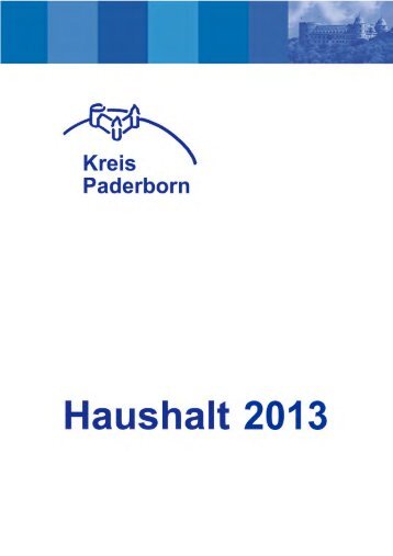 Haushalt 2013 - beschlossen durch KT - Kreis Paderborn