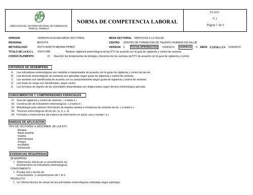 NORMA DE COMPETENCIA LABORAL - Sena