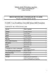 Documento del Consiglio di Classe Classe 5B Liceo delle Scienze ...