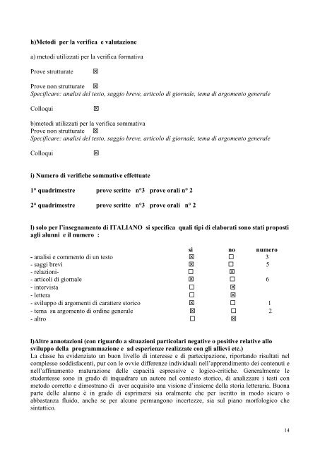 Documento del Consiglio di Classe Classe 5B Liceo delle Scienze ...