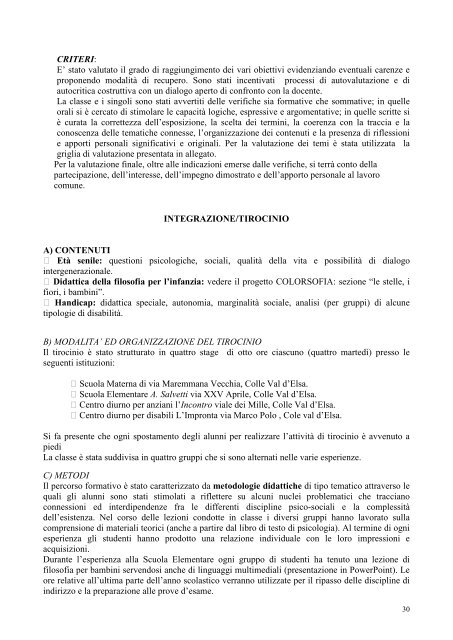 Documento del Consiglio di Classe Classe 5B Liceo delle Scienze ...