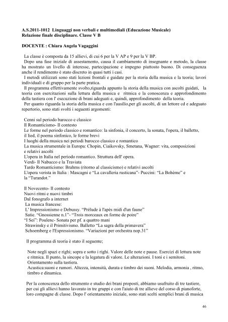 Documento del Consiglio di Classe Classe 5B Liceo delle Scienze ...