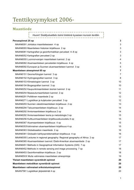 Maantieteen tentit vuodesta 2006 eteenpäin (pdf päivitetty 15.12.2012)