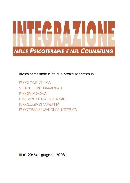 N° 23/24 Giugno 2008 - Scuola Superiore Europea di Counseling