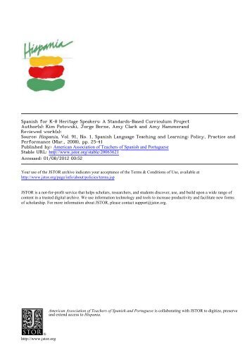 Spanish for K-8 Heritage Speakers: A Standards-Based Curriculum ...