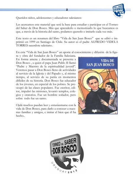 BIOGRAFÍA DE DON BOSCO - versión larga (unas 40 páginas)