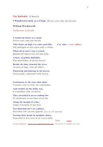 The Daffodils - William Wordsworth - English for Italians