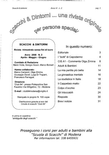 Anno 2008 N° 2 Scacchi & Dintorni - Club 64