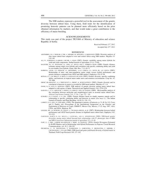 Correlation of yield and heterosis of maize hybrids and their parental ...