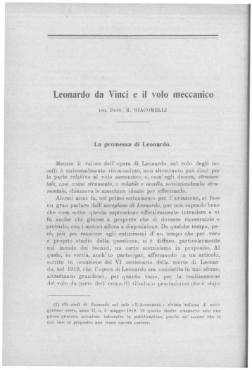 R.Giacomelli-Leonardo da Vinci e il volo meccanico