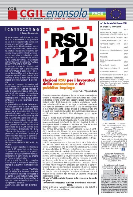 n°1 febbraio 2012 - CGIL REGGIO EMILIA