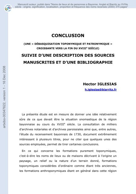 Suivie D Une Description Des Sources Manuscrites Et