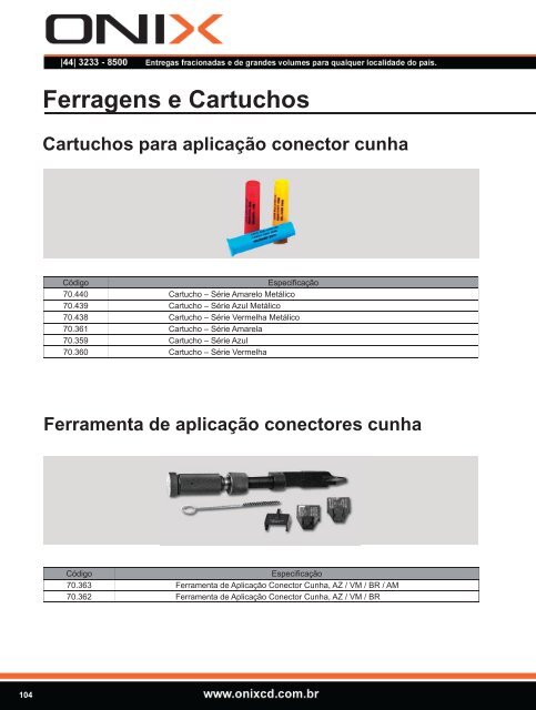 Catálogo Técnico - Acessórios - Onix