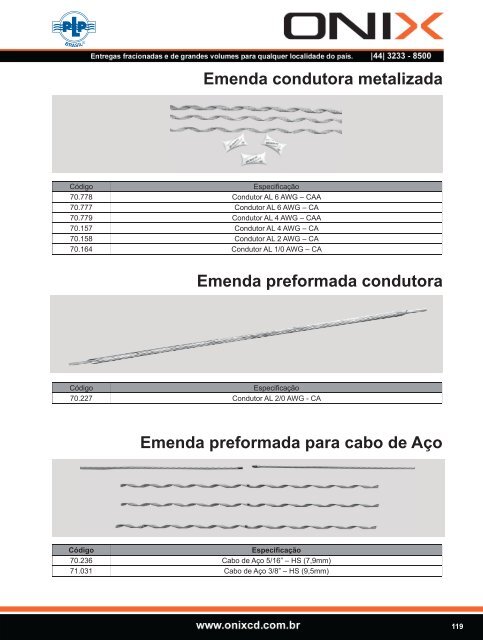 Catálogo Técnico - Acessórios - Onix