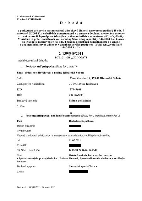 Príspevok na samostatnú zárobkovú činnosť podľa § 49