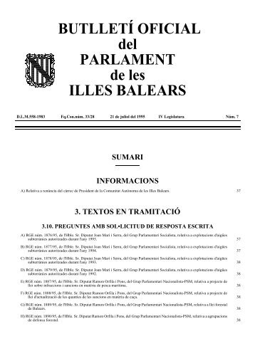 21 de juliol de 1995Núm. 7 IV - Parlament de les Illes Balears