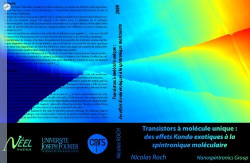 Transistors à molécule unique: des effets Kondo exotiques à la ...