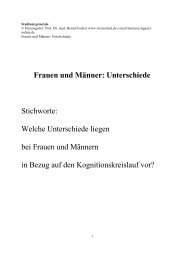 8. Frauen und Männer: Unterschiede Stichworte - Wissiomed.de