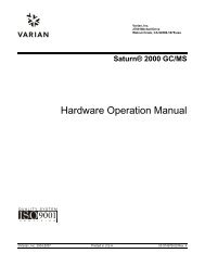 Saturn® 2000 GC/MS Hardware Operation Manual