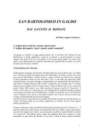 1) Dai Sanniti ai Romani - Comune di San Bartolomeo in Galdo