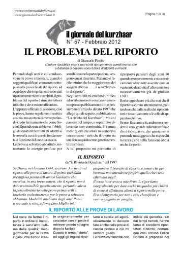 IL PROBLEMA DEL RIPORTO - Giornaledelkurzhaar.it