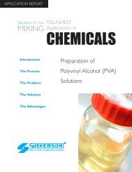 Preparation of Polyvinyl Alcohol (PVA) Solutions - Silverson Machines