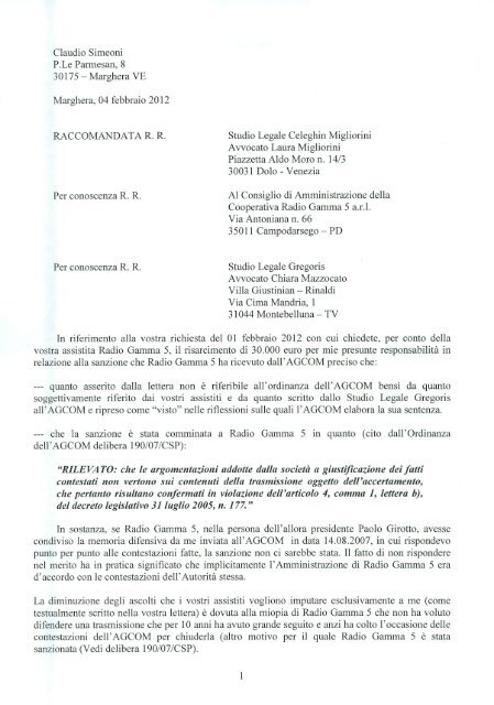 Lettera ad un avvocato femmina