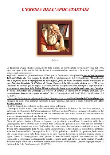 L'ERESIA DELL'APOCATASTASI - La Nuova Chiesa