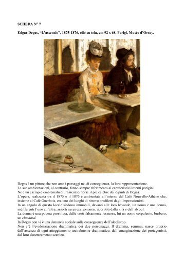 SCHEDA N° 7 Edgar Degas, “L'assenzio”, 1875 ... - percorsi di arte