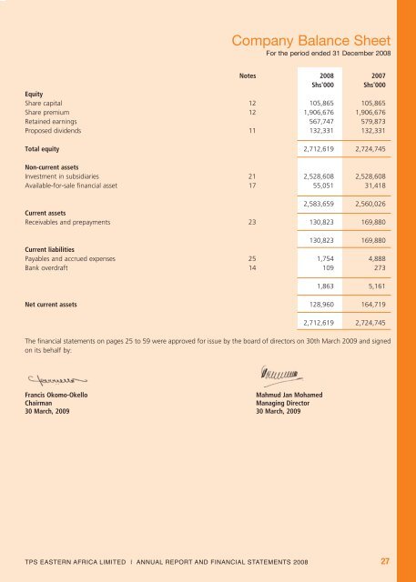 Download TPS, East Africa 2008 Annual Report - Serena Hotels