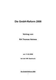 Die GmbH-Reform 2008 - Vortrag von RA Thomas Heimes vom ...