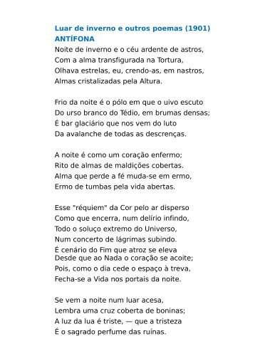 Luar de inverno e outros poemas (1901) ANTÍFONA Noite de ...