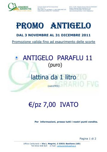 Promo ANTIG. 2011 - Consorzio Agrario Friuli Venezia Giulia
