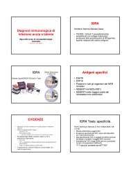 Diagnosi immunologica di infezione acuta e latente IGRA ... - Myco09